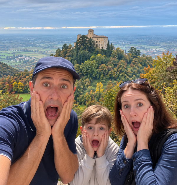 Antonio, Natascia e Alessandro durante una giornata tra le colline